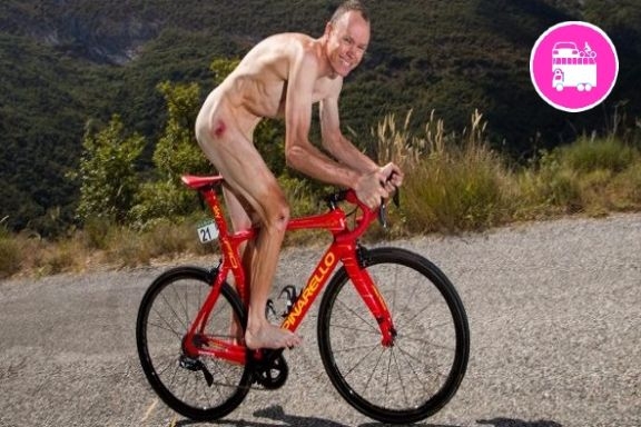 Chris Froome tutto nudo in bici sulla copertina del Times!