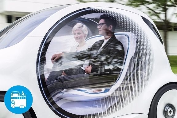 Nuove city-car autonome per l'autostop del 2030!