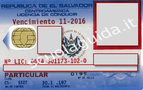 patente di guida licencias El Salvador